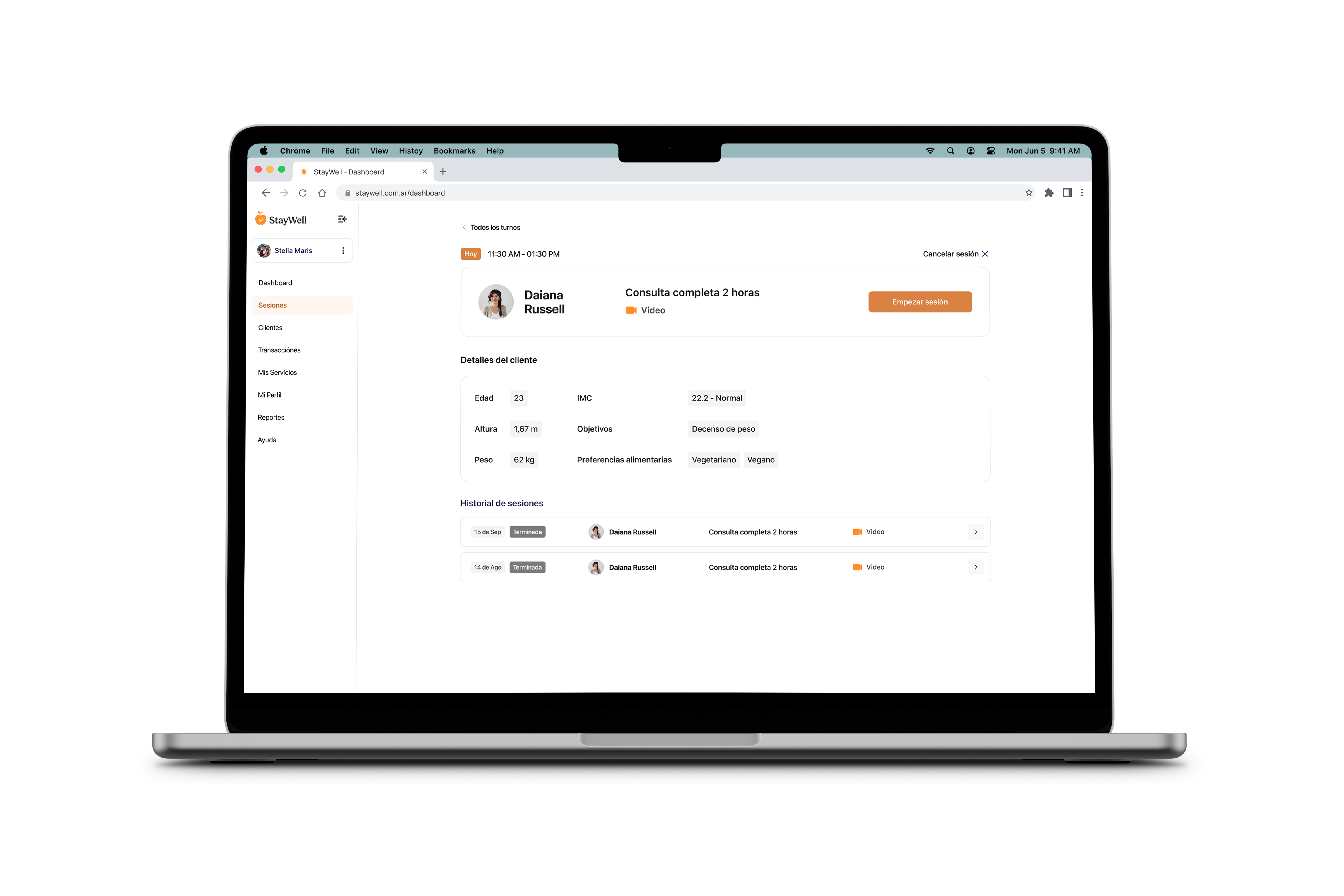 StayWell web app client preview